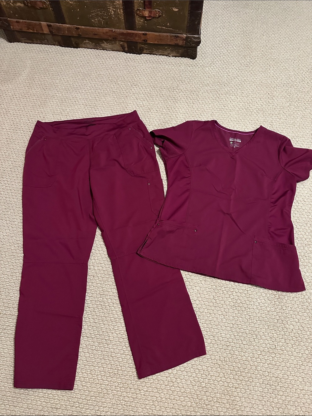 Healing Hands purple label yoga scrub set XL